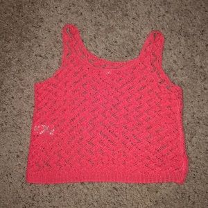 Knitted pink Garage crop top
